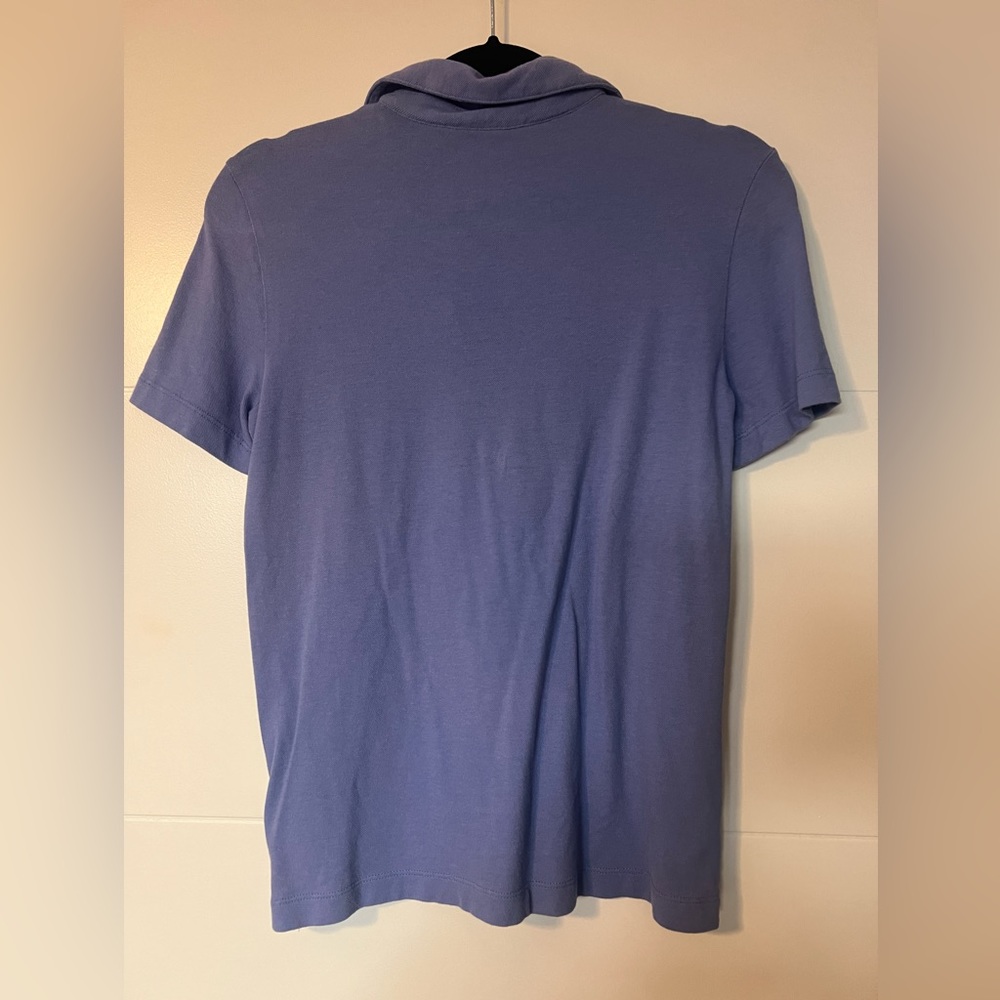 Tory Burch Golf Top-Polo, gold Zipper Women’s Size Small Light Blue - Picture 3 of 8